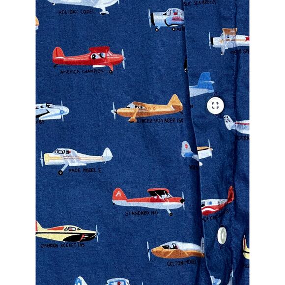 Vintage JOHNNY COTTON Aviation planes print long sleeved shirt SIZE SMALL - Picture 3 of 6